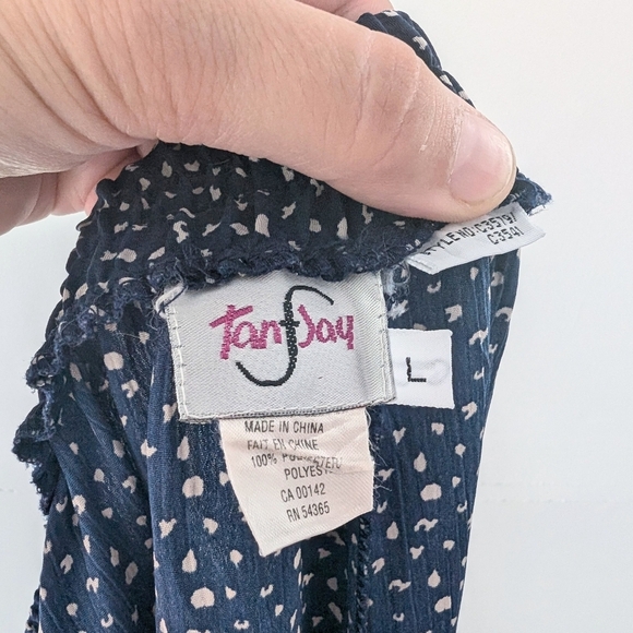 TanJay Women's Polka Dot Palazzo Midi Pants ~ Size Large - Picture 4 of 4